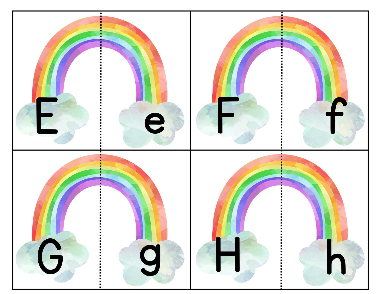 Rainbow Letter Match, Preschool Worksheets, Preschool Printable ...