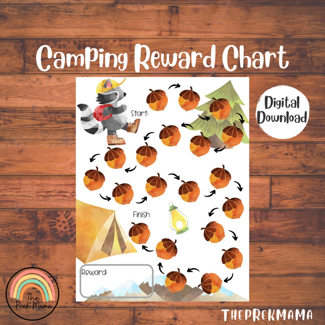 Camping Reward Chart Reward Chart for Kids Reward Chart for Etsy