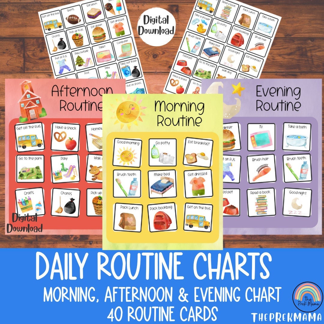 My Daily Routine Chart, Printable Chore Chart, Routine Chart, Chore ...