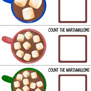 Count the Marshmallows Math Printable, Winter Preschool Printable ...