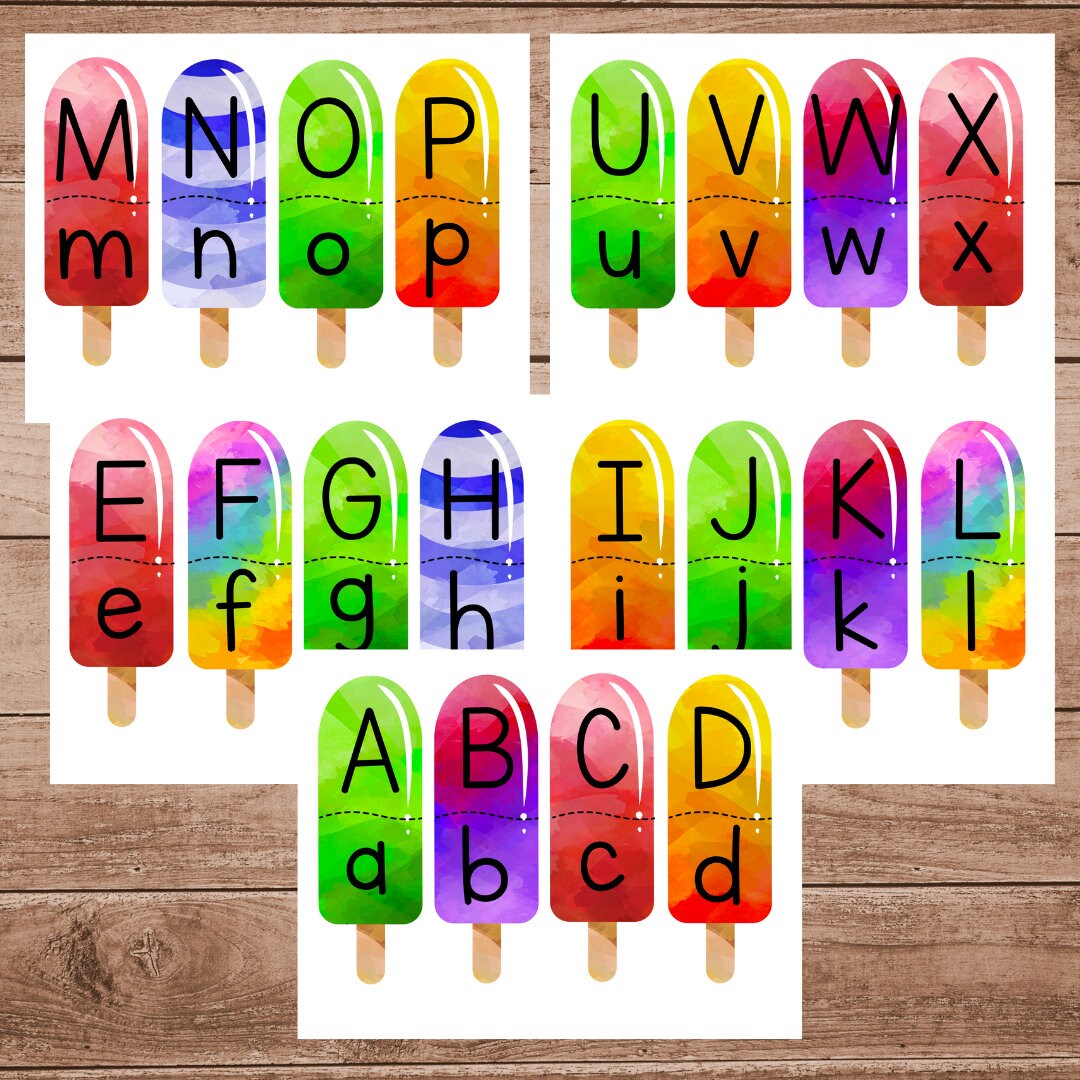 Popsicle Alphabet Puzzles, Preschool Worksheet, Preschool Printable ...