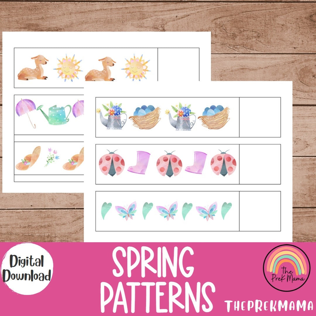 Spring Patterns, Preschool Worksheets, Preschool Printable ...