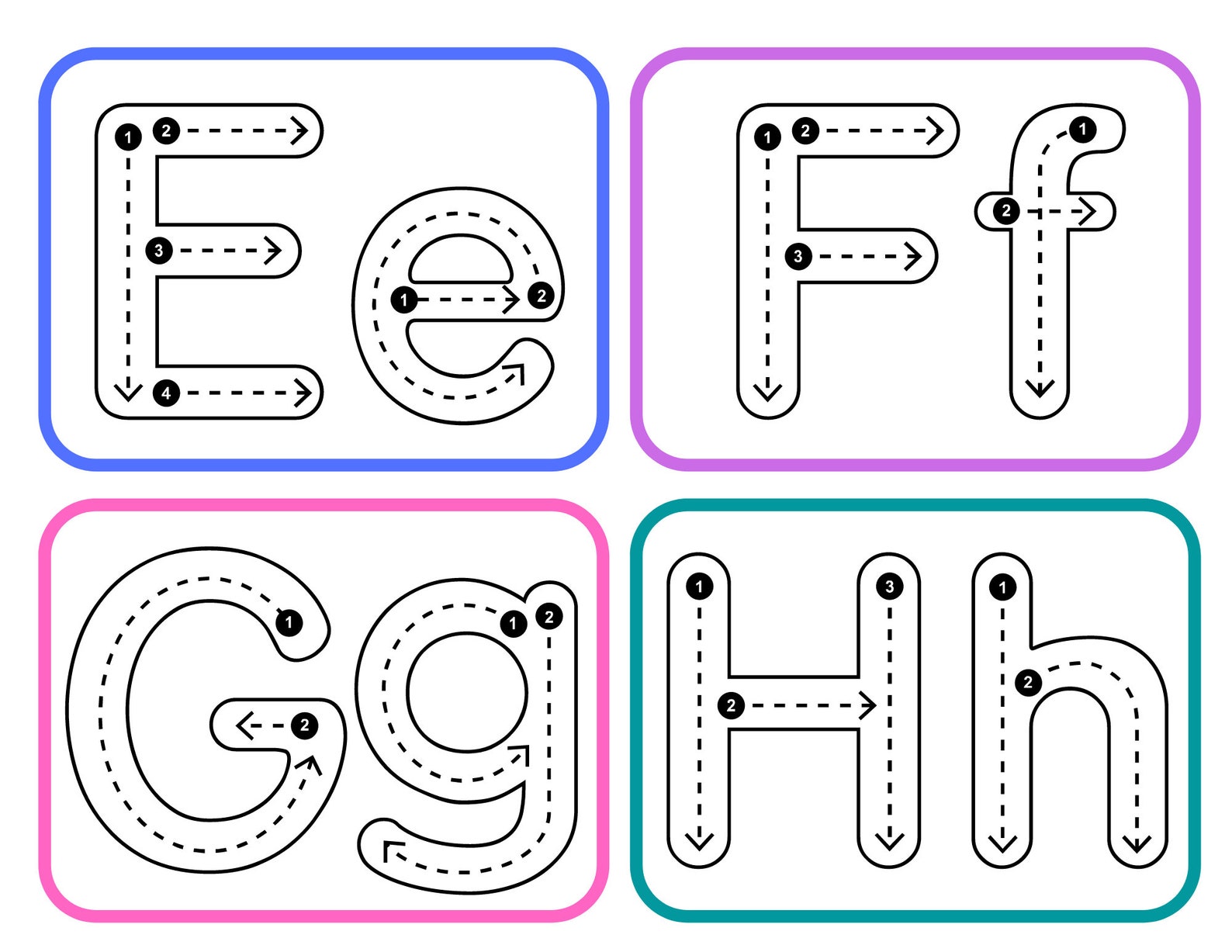Letter Tracing Cards Preschool Activity Homeschool - Etsy
