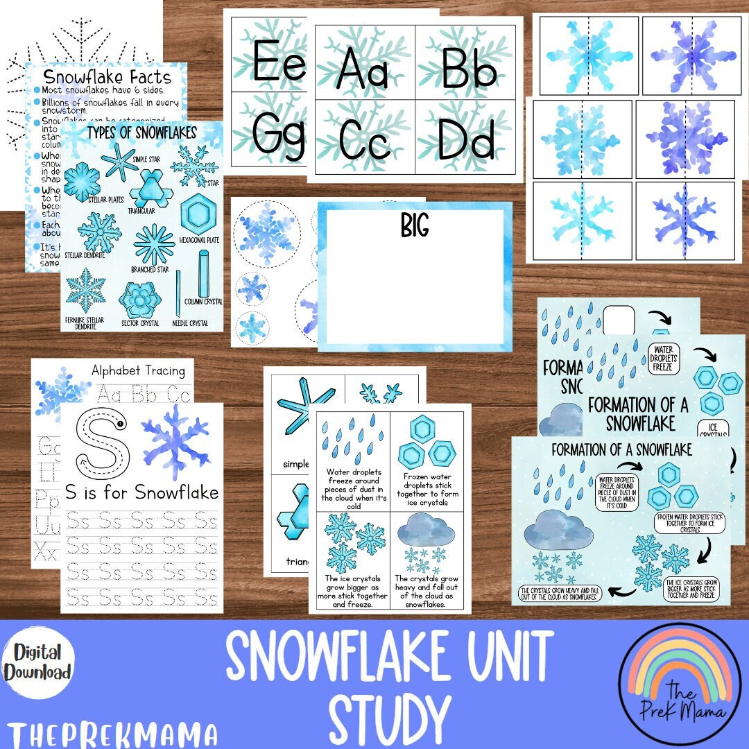 Snowflake Unit Study, Homeschool Curriculum, Preschool Printable, Busy ...