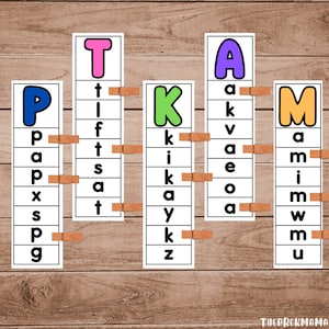 Cartes à clip alphabet, lettres de la boîte à tâches, activité pour les enfants, lettres préscolaires, jeu d'association alphabet, feuille de calcul préscolaire, reconnaissance des lettres image 2
