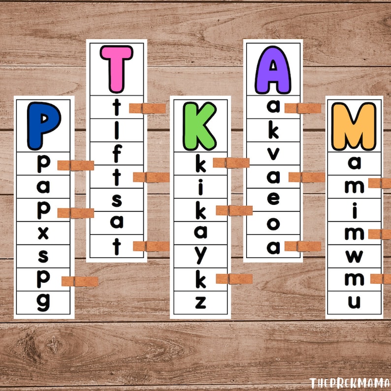 Cartes à clip alphabet, lettres de la boîte à tâches, activité pour les enfants, lettres préscolaires, jeu d'association alphabet, feuille de calcul préscolaire, reconnaissance des lettres image 2