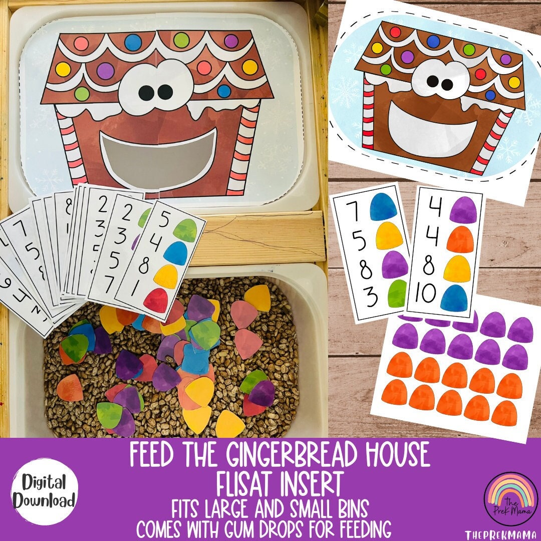 Feed the Gingerbread House Flisat Insert, Christmas Flisat Insert ...