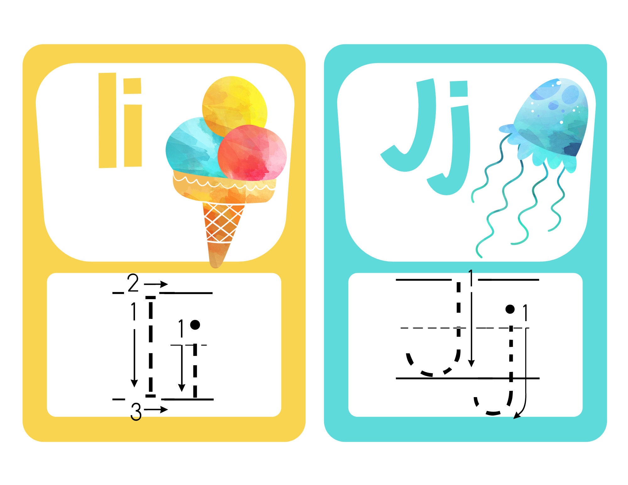 Letter Tracing Cards Preschool Printable Preschool - Etsy