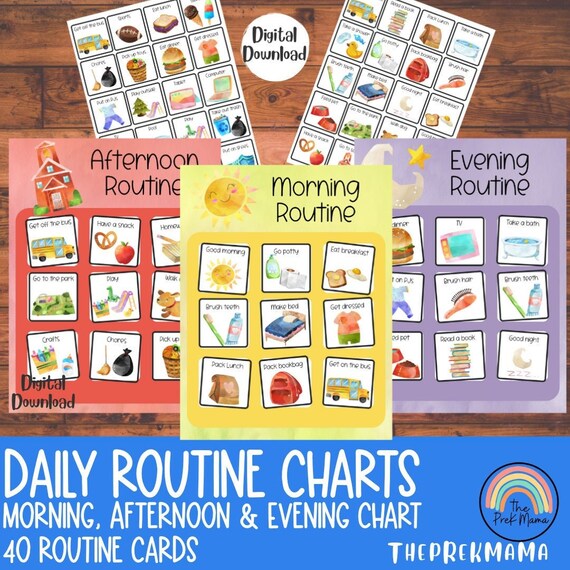 My Daily Routine Chart Printable Chore Chart Routine Chart - Etsy