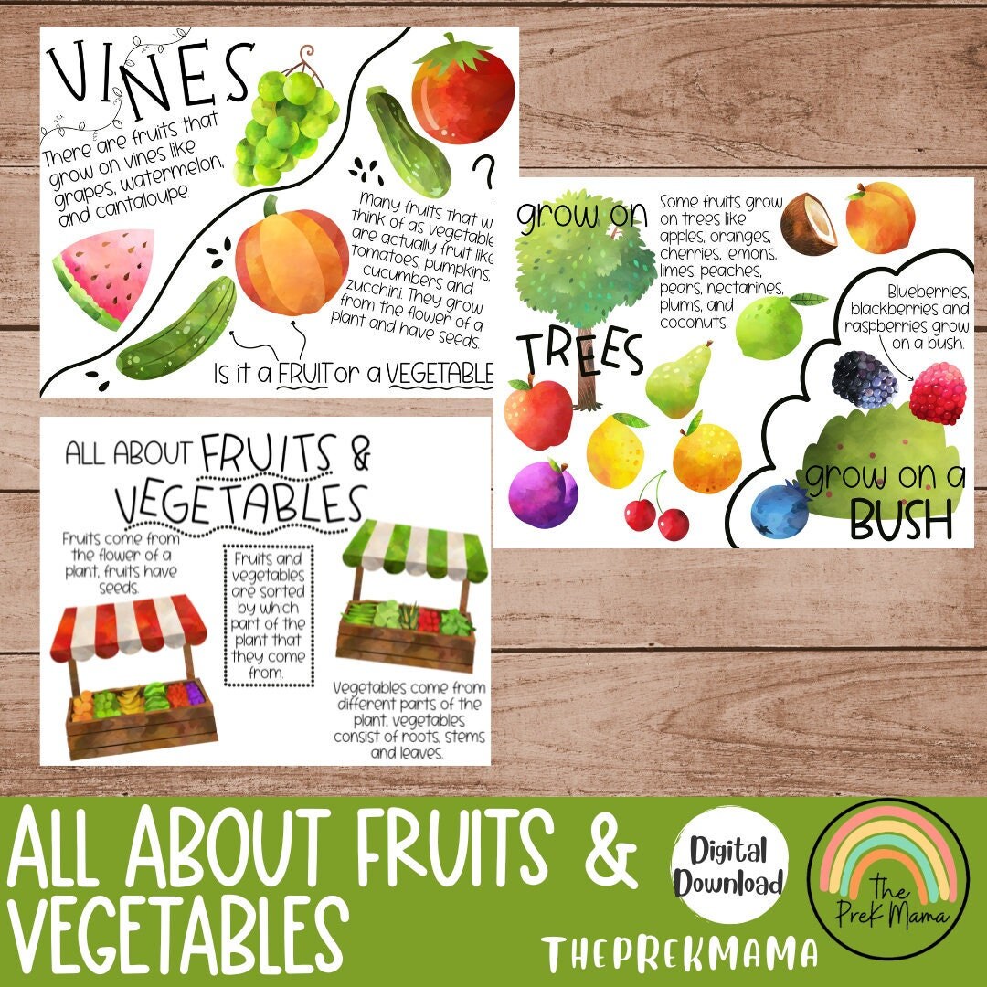 All About Fruits and Vegetables Preschool Curriculum - Etsy