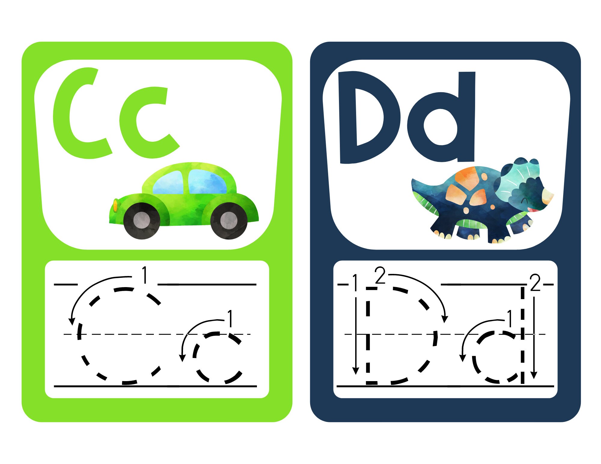 Letter Tracing Cards Preschool Printable Preschool - Etsy