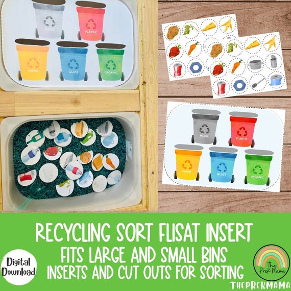 Recycling Sort Flisat Insert Flisat Table Flisat Insert Printable Flisat Insert Preschool Sensory Table Sensory Inserts Earth Day