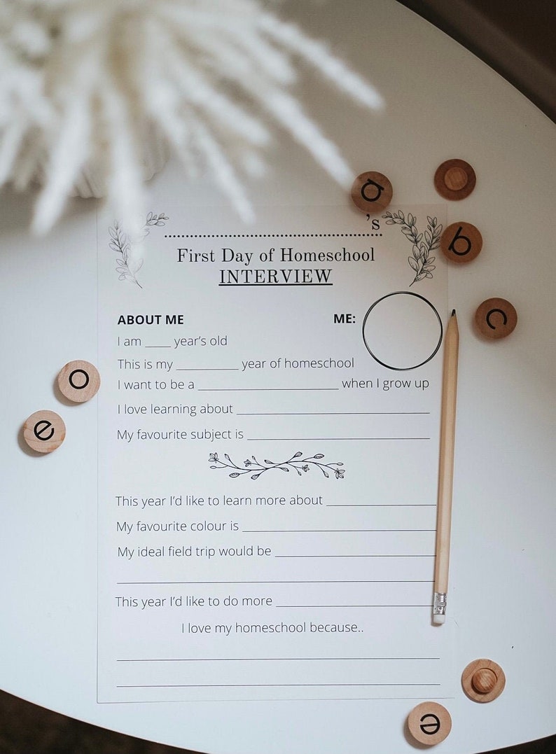First Day of Homeschool INTERVIEW Printable - Etsy
