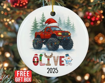 Monster Truck Ornament Personalized Monster Truck Kid Ornament Monster Truck Christmas Ornament Monster Truck Xmas Keepsake