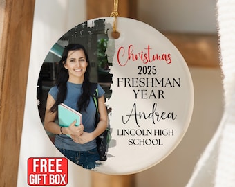 High School Ornament Personalized Freshman High School Ornament High School Keepsake Freshman Year Christmas Ornament Custom High School