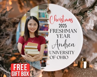First Year At College Ornament Personalized College Ornament Freshman year Christmas Ornament College Christmas Ornament New College Student