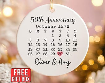 50th Anniversary Ornament Personalized 50th Wedding Anniversary 50 years anniversary ornament 50th anniversary keepsakes 50th wedding RA042