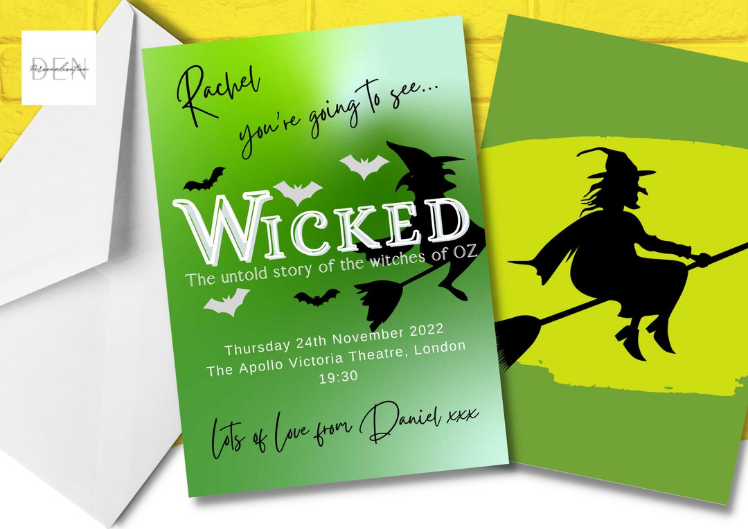 Wicked the Musical Ticket Reveal Card, Wicked Ticket Gift, Ticket