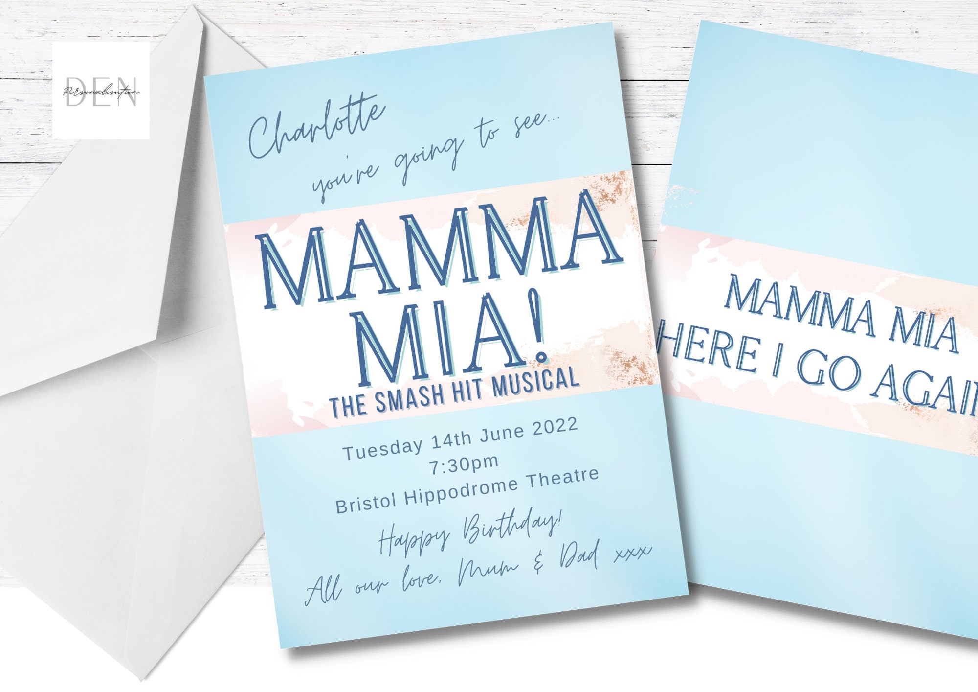MAMMA MIA The Musical Printable Broadway Gift Ticket