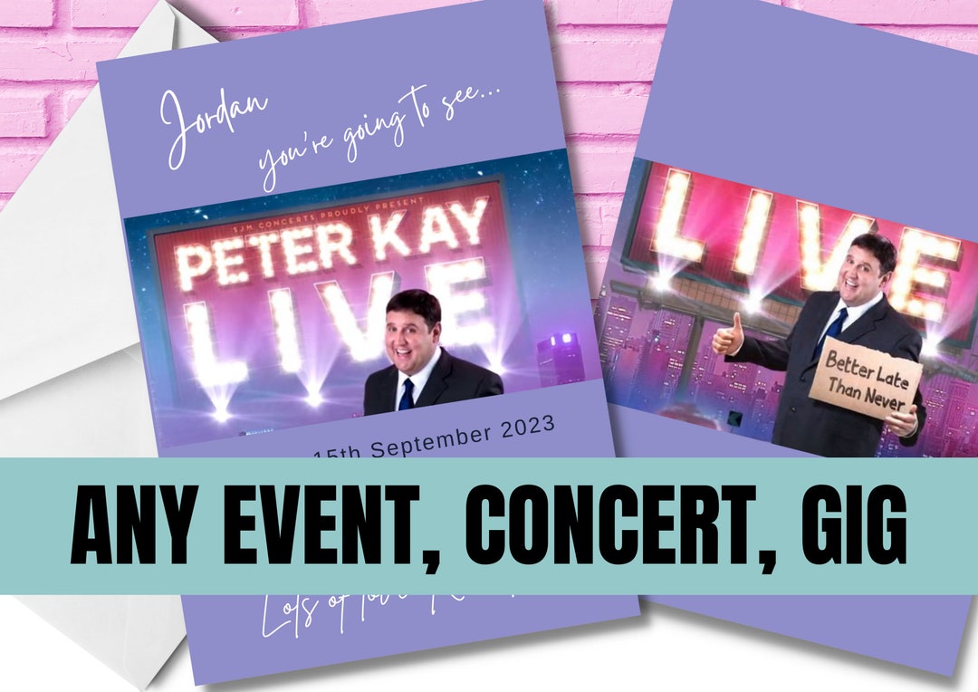 Ticket Reveal Card, Peter Kay Ticket Reveal, Custom Reveal Ticket, Peter Kay Reveal Card