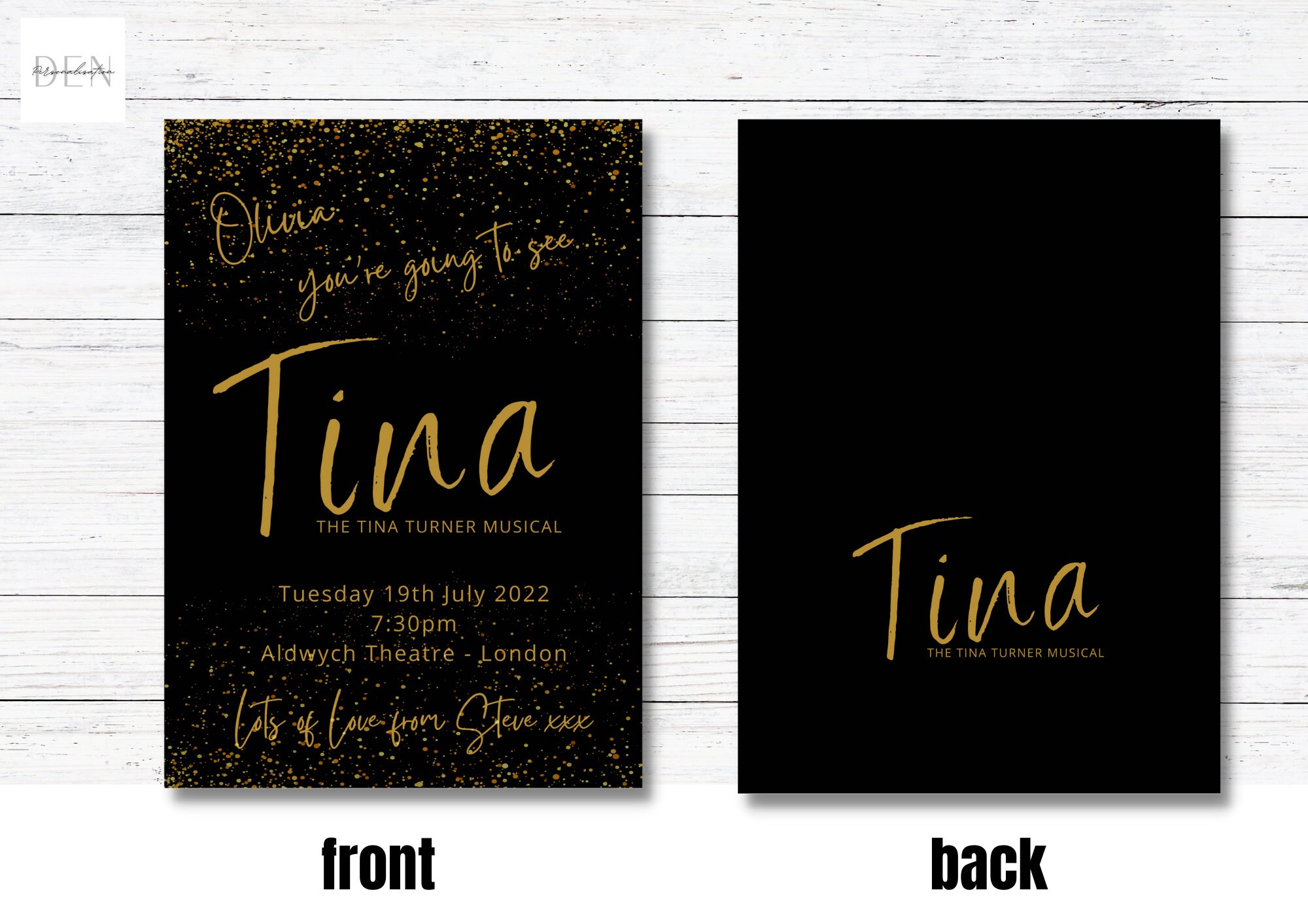 Tina Turner Musical Reveal Ticket, Tina Turner Reveal Card, Tina Ticket