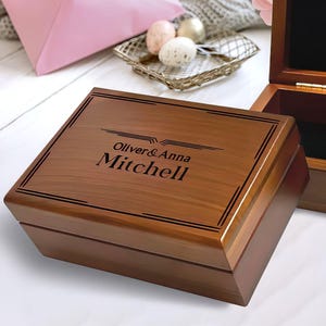 Wedding Gift with Personalized Engraving, Couples Memory Box, Customized Box with Name, Custom Family Gift, Engagement Anniversary Gifts