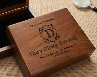 Retirement Memory Box for Men, Personalized Retirement Gifts for Him