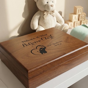 Baby Keepsake Box with Name: Personalized Newborn Memory Gift for Baby Boys or Girls