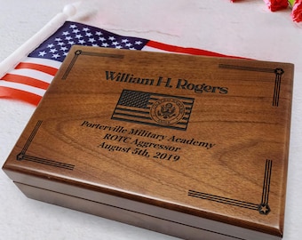 Personalized US Army Keepsake Box, Army Retirement & Commissioning Gift