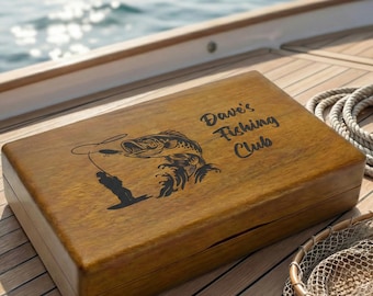 Laser Engraved Fly Fishing Box, Personalized Tackle Box, Gift for Fisherman