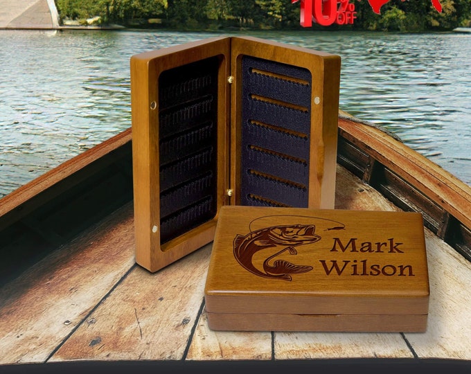 Engraved Fishing Box | Fishing Tackle box | Laser Engraved Jig Box | Fishing Gear | Personalized Fishing Gift | Fly Box for Christmas