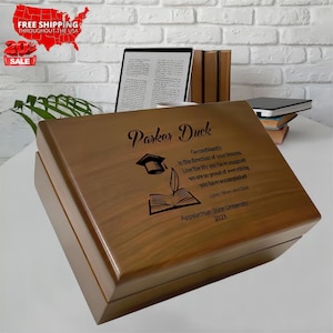 Personalized Graduation Box, Graduation Memory Box, Gifts for PHD Graduates, Doctorate Graduate, Masters Degree, High School or College Gift