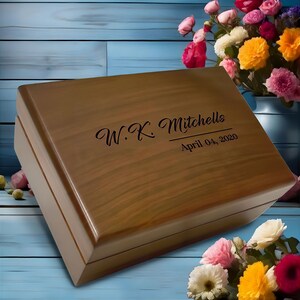 Personalized Memory, Custom Memento Box, Wedding Day Memory Gift, Engraved Keepsake Box for Couple, Gift for Grandma Mom, Wood Jewelry Box