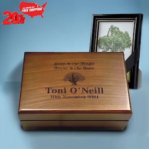 Memorial Keepsake Box, Forever in Our Heart Memory Box, Loss of Dad Sympathy Gift, Remembrance Gifts for Loss of Mom, In Memory of Loved One