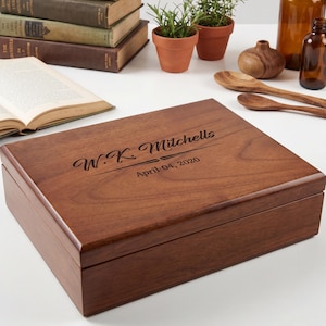 Personalized Memory Box, Engraved Walnut Keepsake Box, Custom Gift