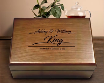 Personalized // Walnut Keepsake Box // Anniversary Memory Box // Wedding Gifts for Couples // Engagement Gift for Friends // Gift for Couple