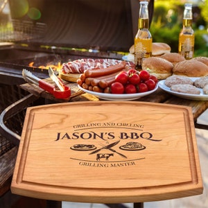 BBQ Board for Grill Master, Personalized Grill Platter for Dad, BBQ Cutting Board, BBQ Birthday Ideas for Him, Grilling Gifts for Men