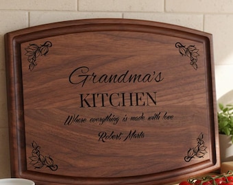 Personalized Grandma or Mama Cutting Board: Custom Engraved Kitchen Gift for Mom Mother’s Day, Birthday