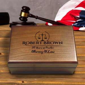 Lawyer Keepsake Box - Law Firm Custom Memory Box for Graduates & Retirees