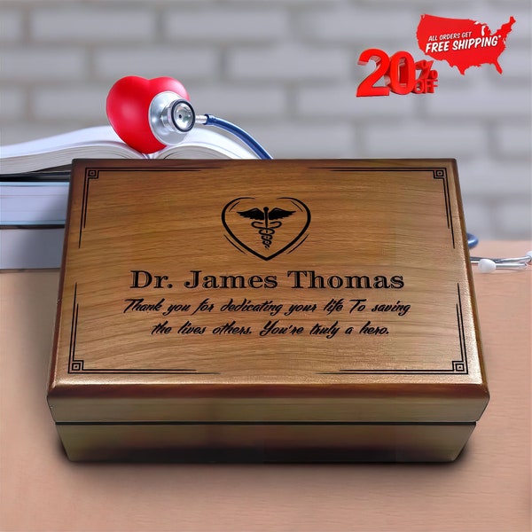 Personalized Gift for Doctors, Doctor Keepsake Box, Dentist Medical School, Registered Nurse Practitioner Pharmacist Graduation Student