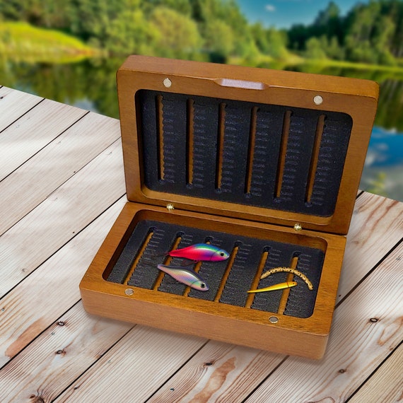 Engraved Fishing Box Fishing Tackle Box Laser Engraved Jig Box Fishing Gear  Personalized Fishing Gift Fly Box for Christmas 