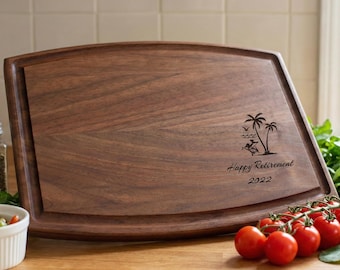 Personalized Cutting Board for Retirement | Retirement Gift for Men or Women | Happy Retirement Gifts