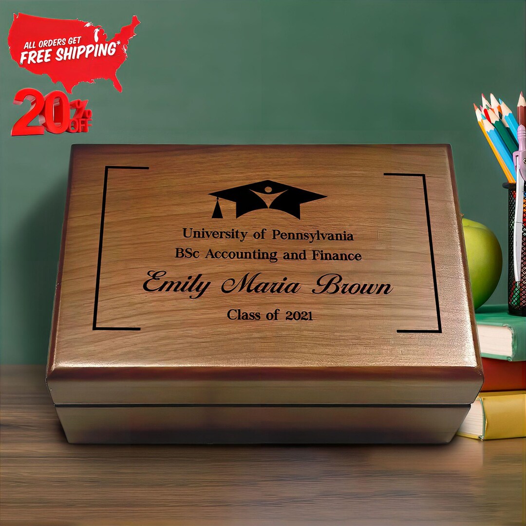 Personalized Graduation Memory Box: Custom Keepsake Box for University ...