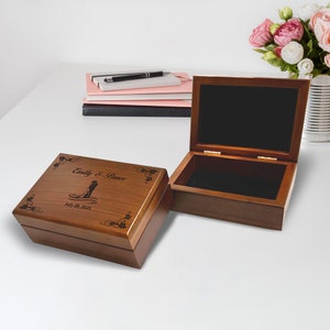 Wedding Date Engraved Memory Box: A wooden box with a personalized touch, perfect for preserving cherished memories.