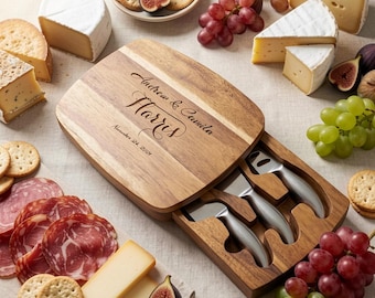 Personalized Couples Charcuterie Board, Engraved Cheese Platter, Custom Wedding or Anniversary Gift