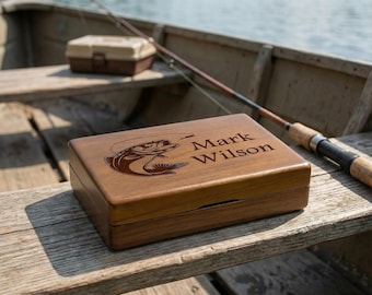 Engraved Fishing Box | Fishing Tackle box | Laser Engraved Jig Box | Fishing Gear | Personalized Fishing Gift | Monogrammed Tackle Box