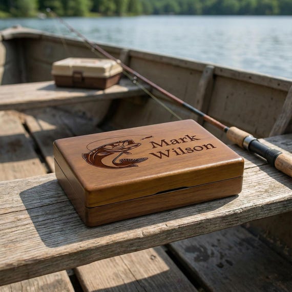 customized fishing box Personalized Tackle Box, Gift for Fisherman lake lovers Personalized Fishing Tackle Box 2D