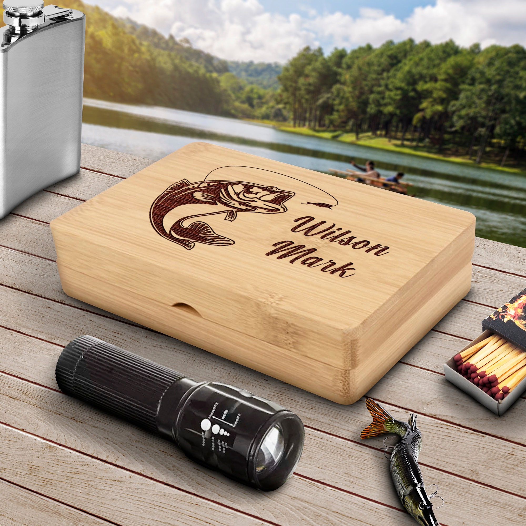 Engraved Fishing Box Fishing Tackle Box Laser Engraved Jig | Etsy