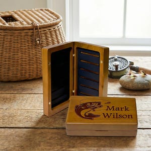 Custom engraved fishing box: Gift for fishing lovers