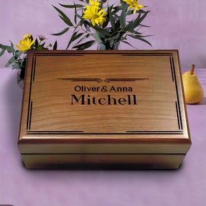 Custom Mr And Mrs Memory Box, Wedding Memory Box: A personalized keepsake box for couples to cherish their wedding memories.